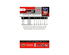 Max Pacioretty Autographed 2013-14 Upper Deck Series 1 #9 Hockey Card-2