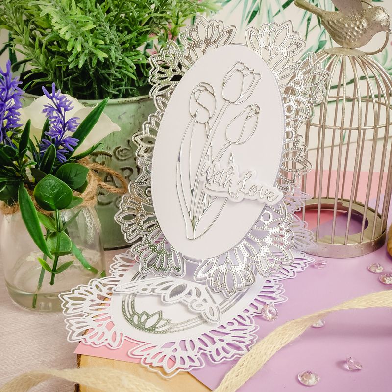 Moonstone Dies - Lace Edged Floral Frame-3