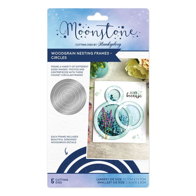 Moonstone Dies - Woodgrain Nesting Frames - Circles-1