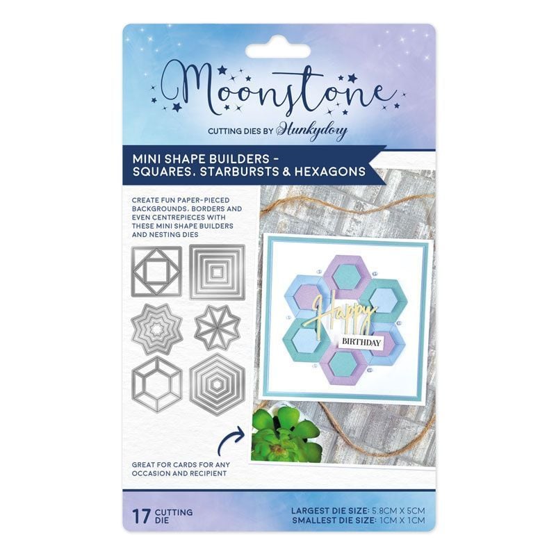 Moonstone Dies - Mini Shape Builders - Squares, Starbursts & Hexagons-1