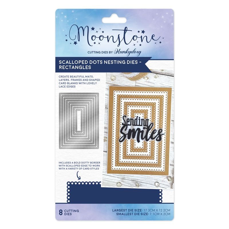 Moonstone Dies - Scalloped Dots Nesting Dies - Rectangles-1