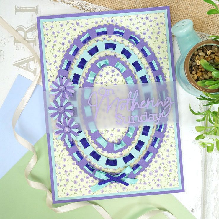 Moonstone Dies - Ribbon Threading Nesting Frames - Ovals-4