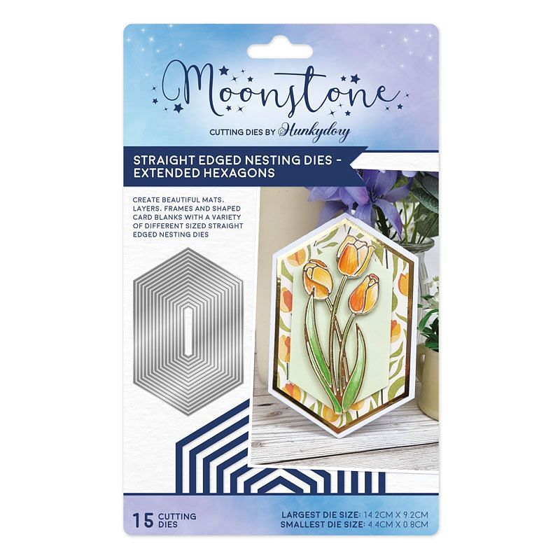 Moonstone Dies - Straight Edged Nesting Dies - Extended Hexagons-1