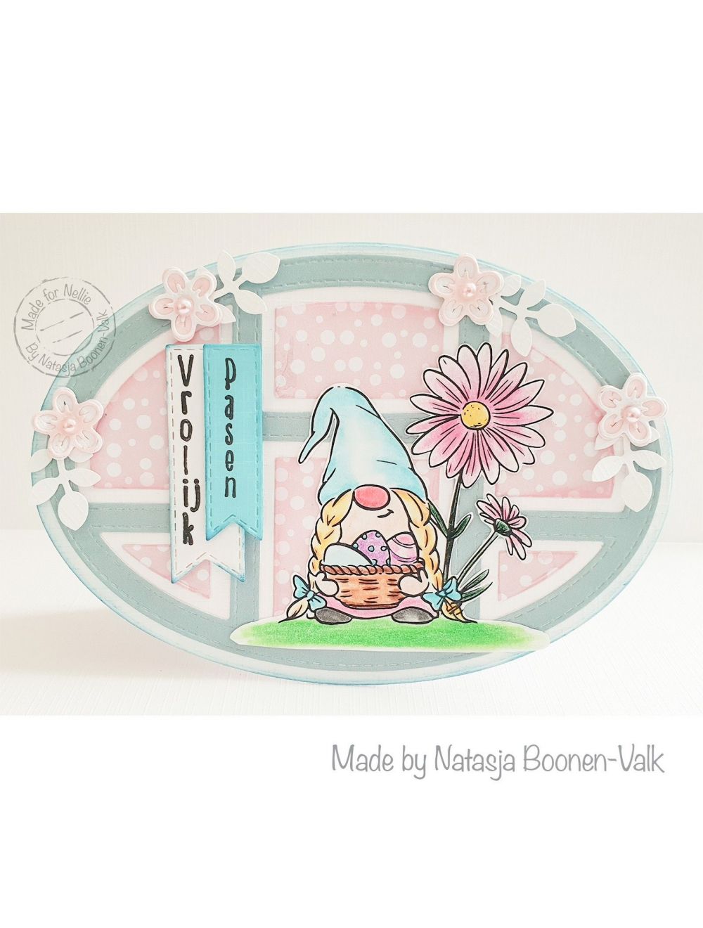 Nellie Snellen • Nellie's Cuties Clear Stamp Easter Gnome with Flowers-4