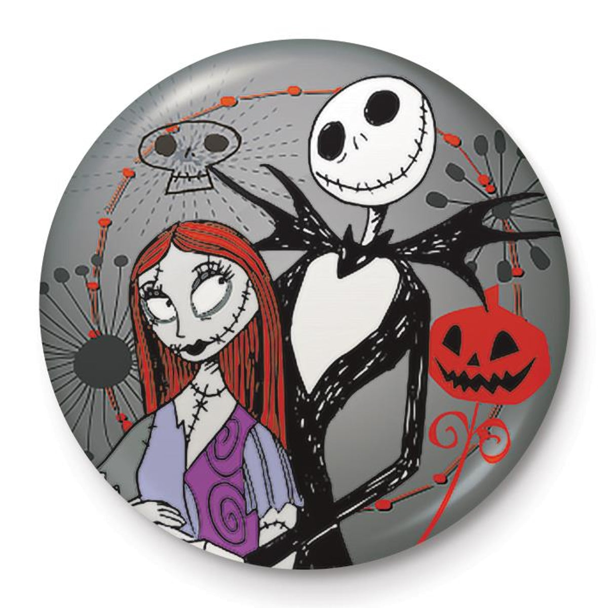 Nightmare Before Christmas Jack & Sally 25mm Button-1