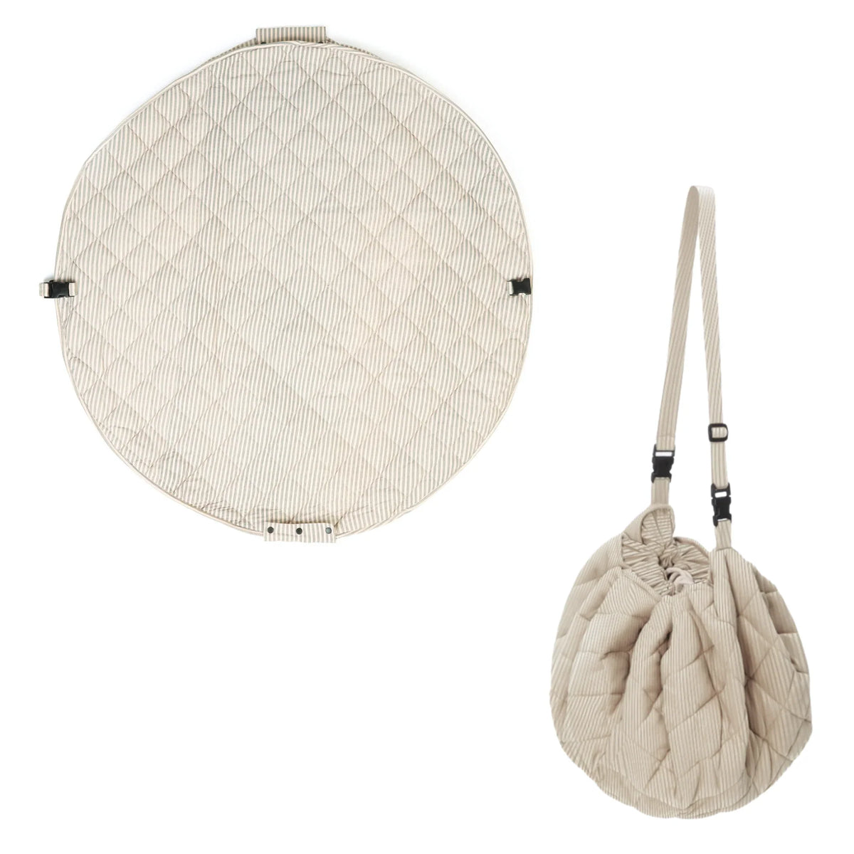 Organic Soft Babymat & Bag | Blue Stripes | play&go-1