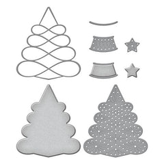 Stitched Christmas Tree Etched Dies from the Christmas Collection-3