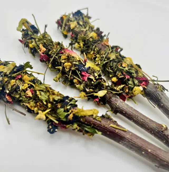 Floral-Dipped "Peppermint Apple Sticks" for Rabbits-1