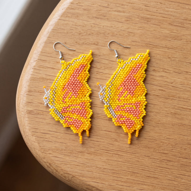 Beaded Butterfly Earrings — Harvest Colourways-4