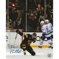 David Pastrnak Autographed Boston Bruins Goal Celebration 8x10 Photo-1