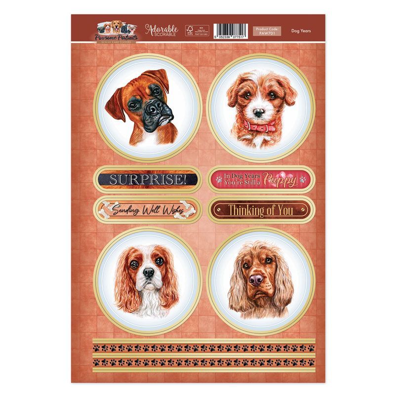 Dog Years Card Topper Sheet-1