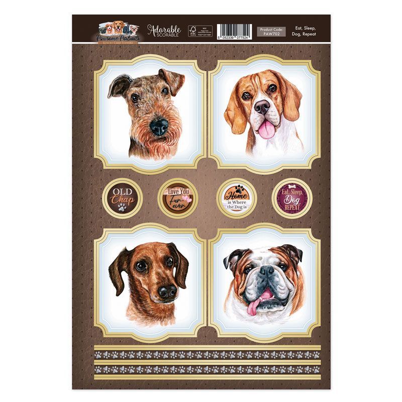 Eat, Sleep, Dog, Repeat Card Topper Sheet-1