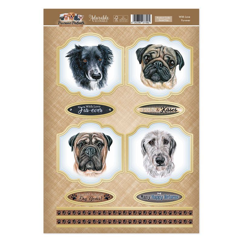 With Love Fur-ever Card Topper Sheet-1