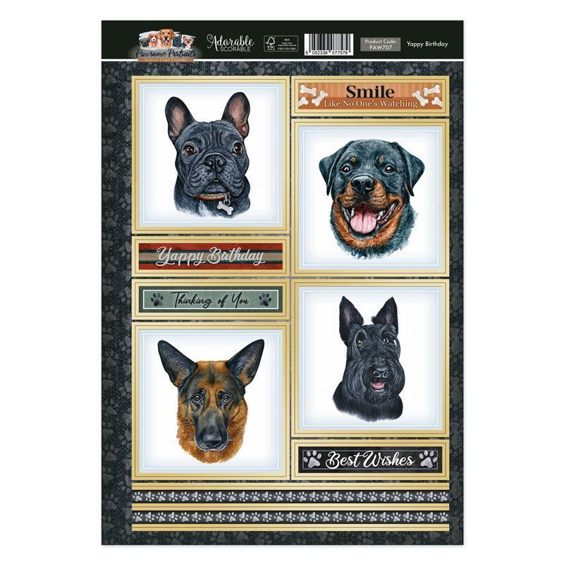 Yappy Birthday Card Topper Sheet-1