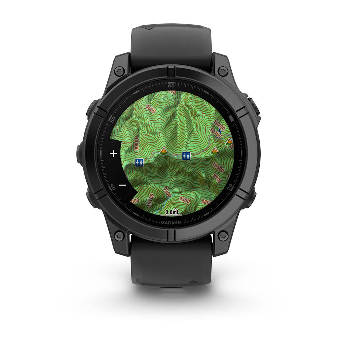 Fēnix® E – 47 mm, AMOLED Slate Gray Steel with Black Silicone Band-4