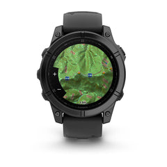 Fēnix® E – 47 mm, AMOLED Slate Gray Steel with Black Silicone Band-4