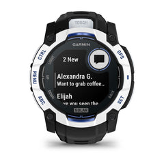 Instinct® 3 – 50 mm, Solar Whitestone with Black/Bolt Blue Band-4