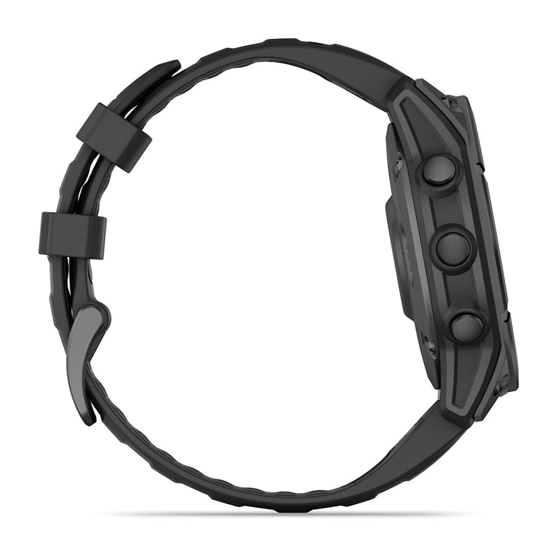 Fēnix® E – 47 mm, AMOLED Slate Gray Steel with Black Silicone Band-5