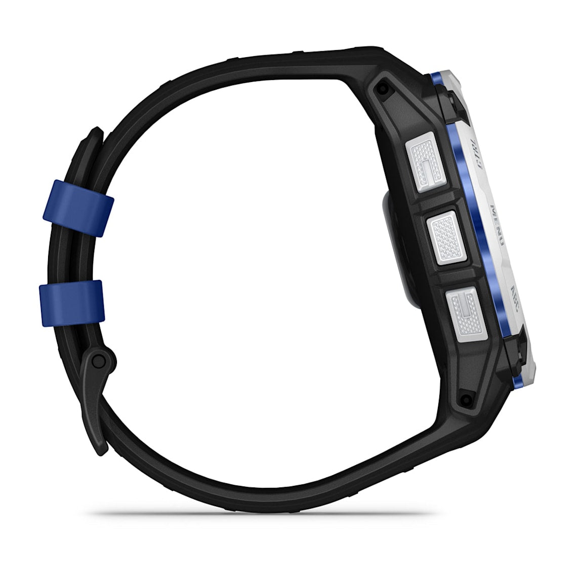 Instinct® 3 – 50 mm, Solar Whitestone with Black/Bolt Blue Band-5
