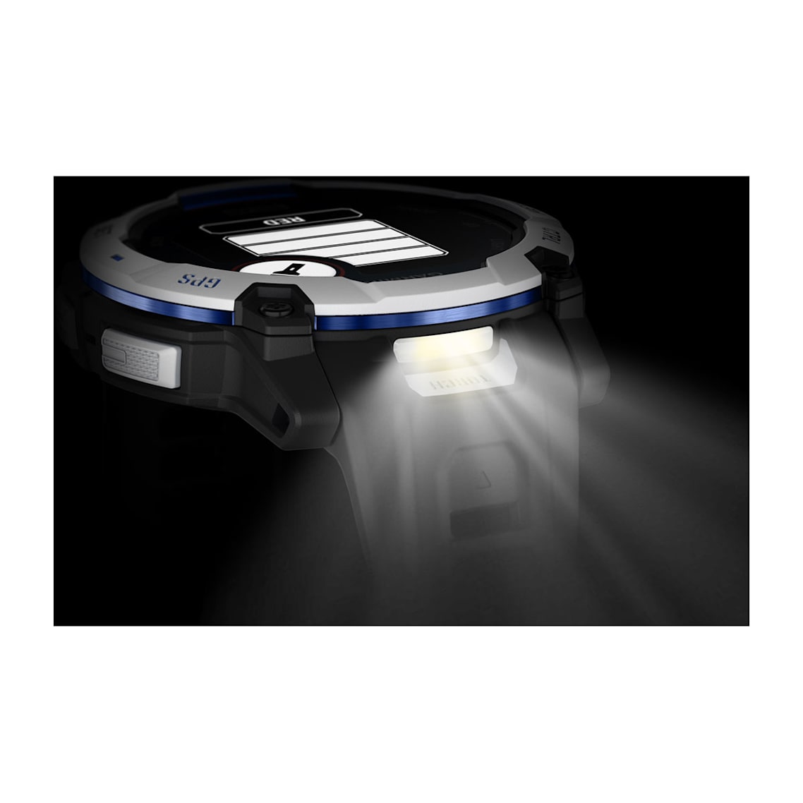 Instinct® 3 – 50 mm, Solar Whitestone with Black/Bolt Blue Band-6