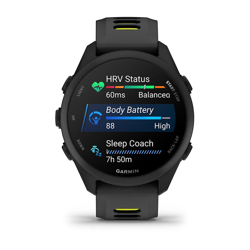 Forerunner® 170 Music Black with Black/Amp Yellow Band-7