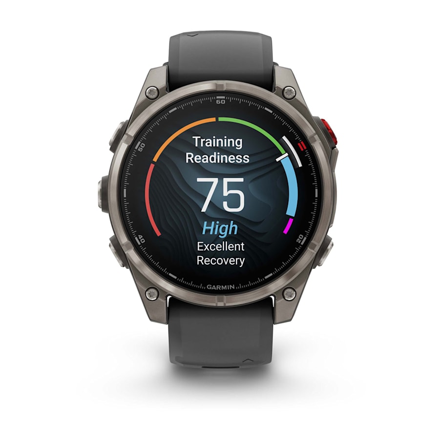 fēnix® 8 Pro – 47 mm, AMOLED Sapphire Titanium with Graphite/Black Silicone Band-8