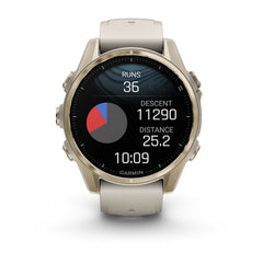 Fēnix® 8 – 43 mm AMOLED Soft Gold with Fog Gray/Dark Sandstone Band-9