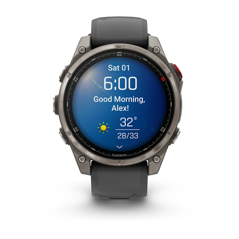 fēnix® 8 Pro – 47 mm, AMOLED Sapphire Titanium with Graphite/Black Silicone Band-10