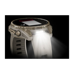 Fēnix® 8 – 43 mm AMOLED Soft Gold with Fog Gray/Dark Sandstone Band-10