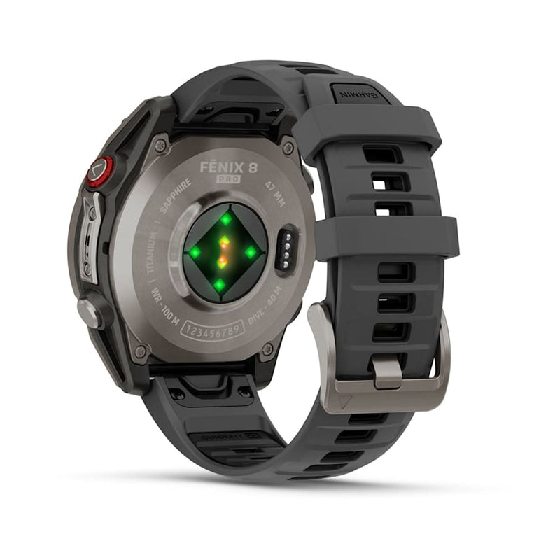 fēnix® 8 Pro – 47 mm, AMOLED Sapphire Titanium with Graphite/Black Silicone Band-12