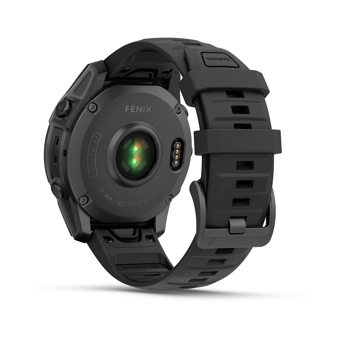 Fēnix® E – 47 mm, AMOLED Slate Gray Steel with Black Silicone Band-6