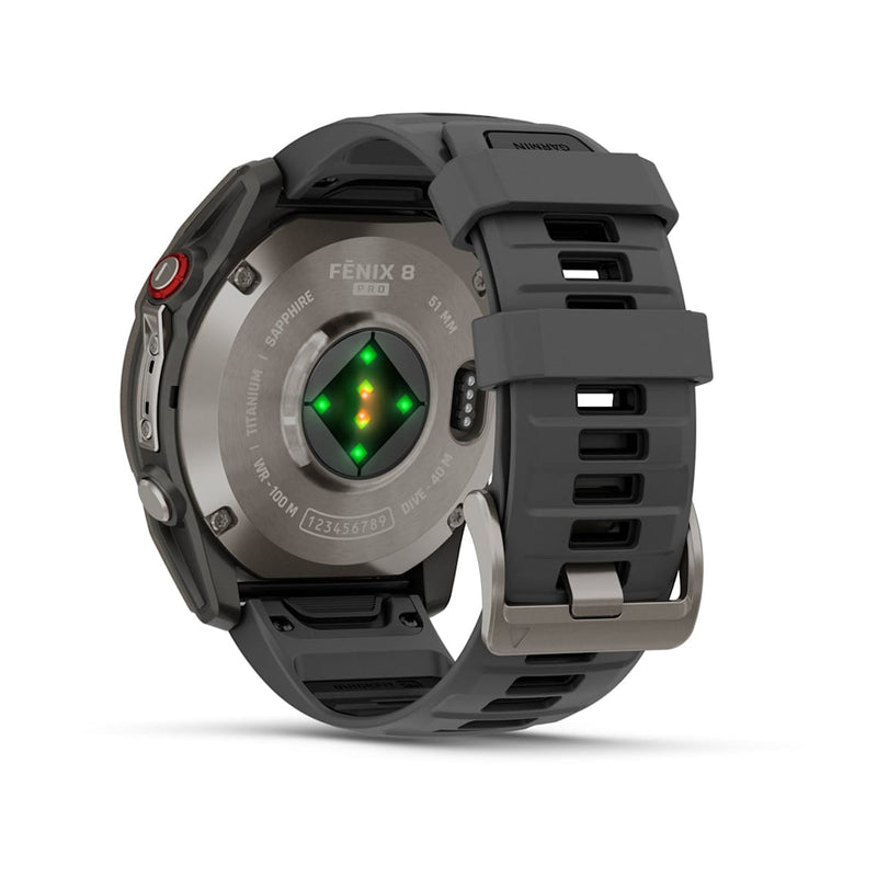 fēnix® 8 Pro – 51 mm AMOLED Sapphire Titanium with Graphite/Black Silicone Band-12