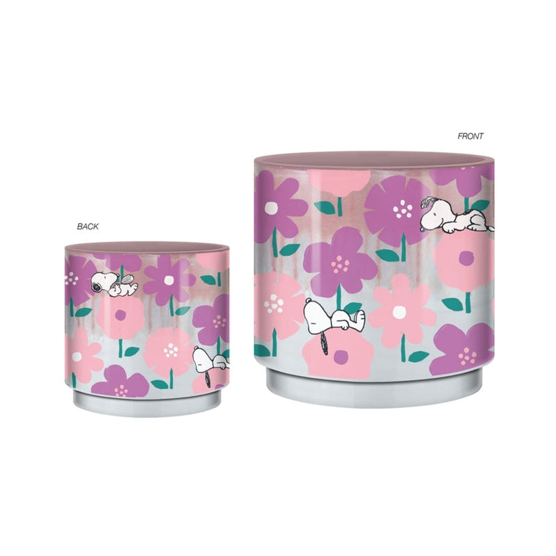 Peanuts Snoopy Flower Pattern Reactive Glaze Ceramic Planter-1