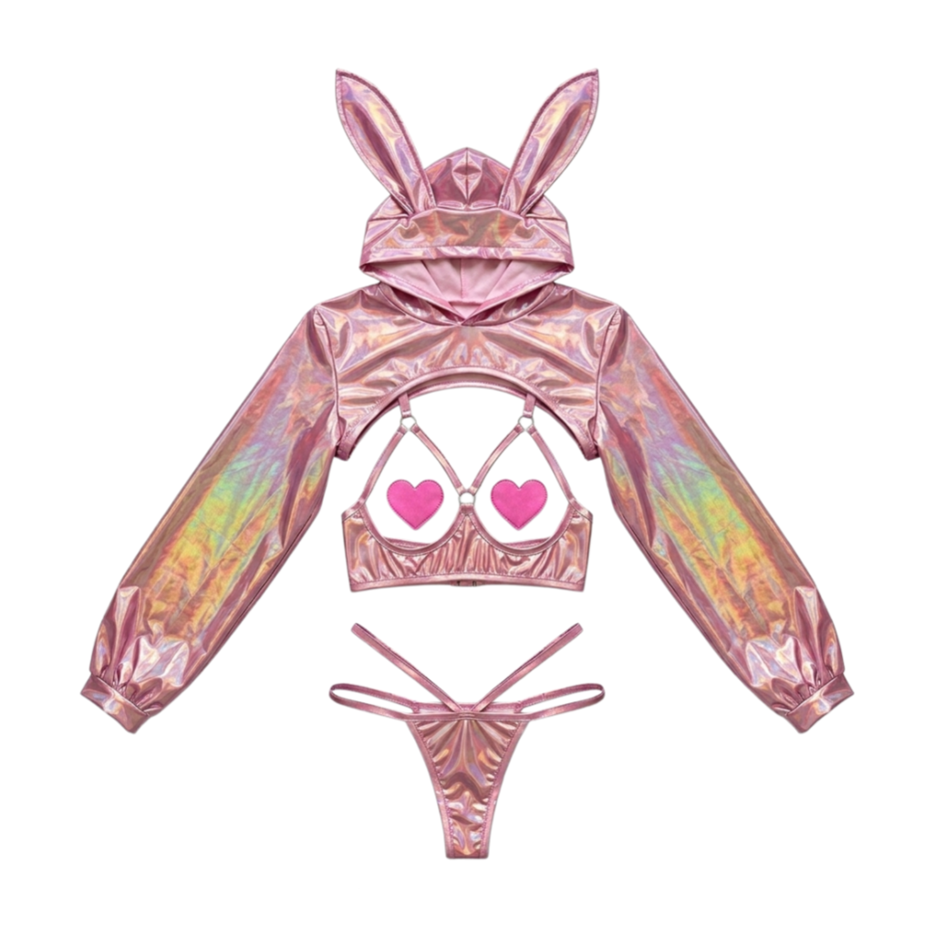 Anime Bunny Girl Style Neo Chrome Swimwear Sexy Bikini Cosplay Lingerie-15