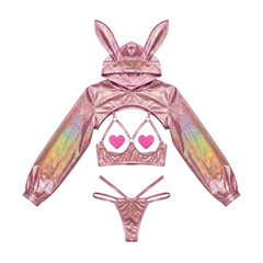 Anime Bunny Girl Style Neo Chrome Swimwear Sexy Bikini Cosplay Lingerie-15