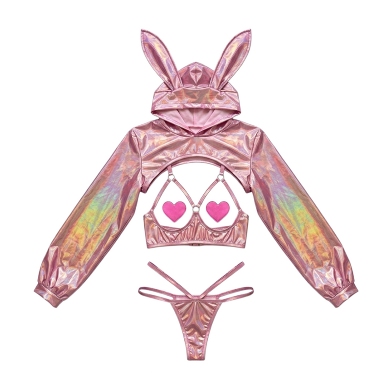 Anime Bunny Girl Style Neo Chrome Swimwear Sexy Bikini Cosplay Lingerie-15