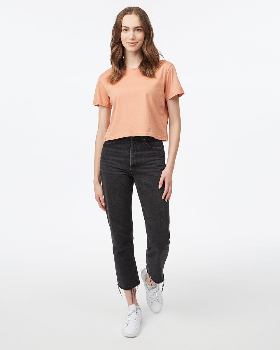 Organic Cotton Relaxed Cropped T-Shirt-2