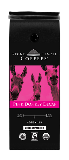 Pink Donkey Decaf - Ground, Medium Roast, Certified Organic OCIA/ Fairtrade Coffee 1lb/454g-2