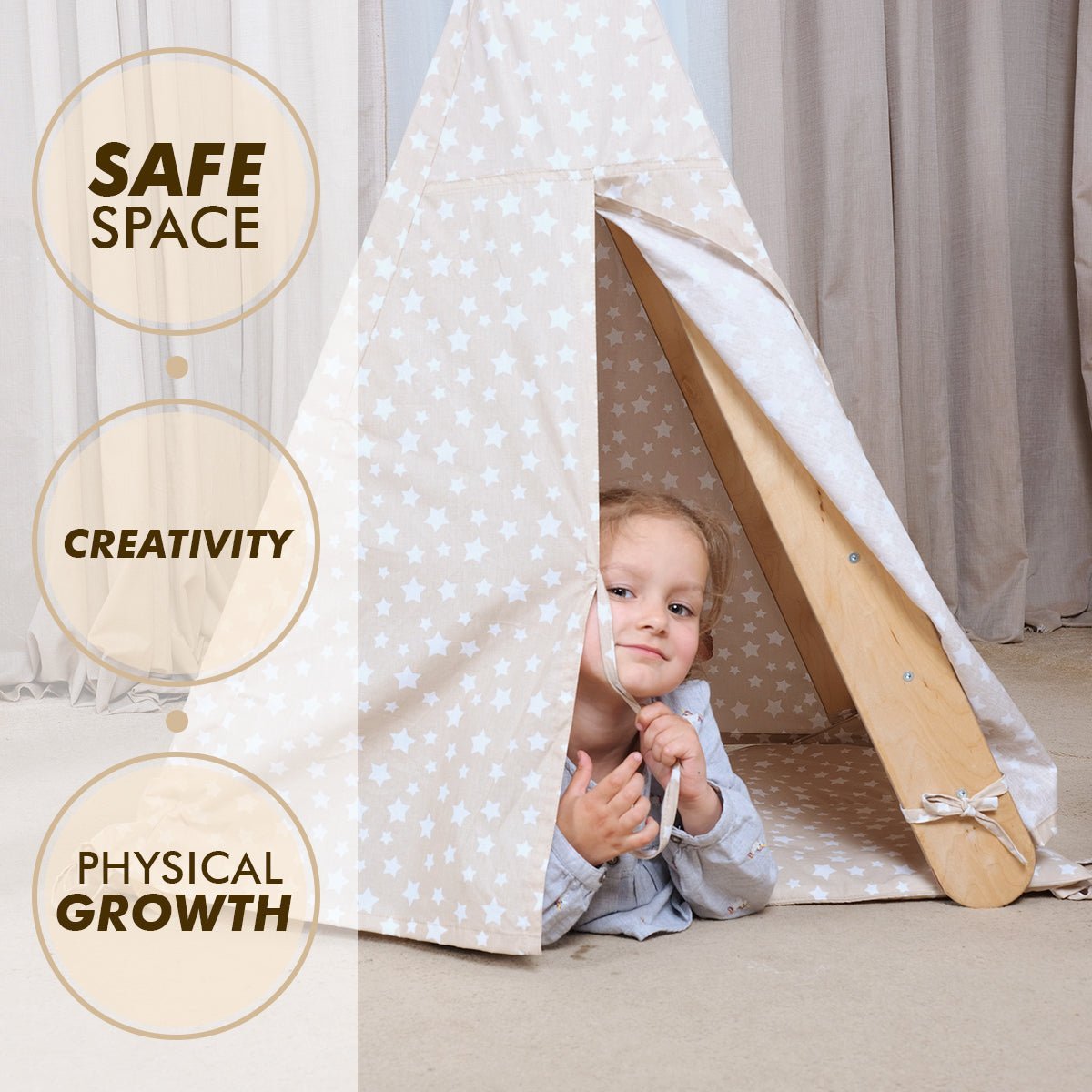 Play Tent Cover with Mat for Climbing Triangle Ladder-7