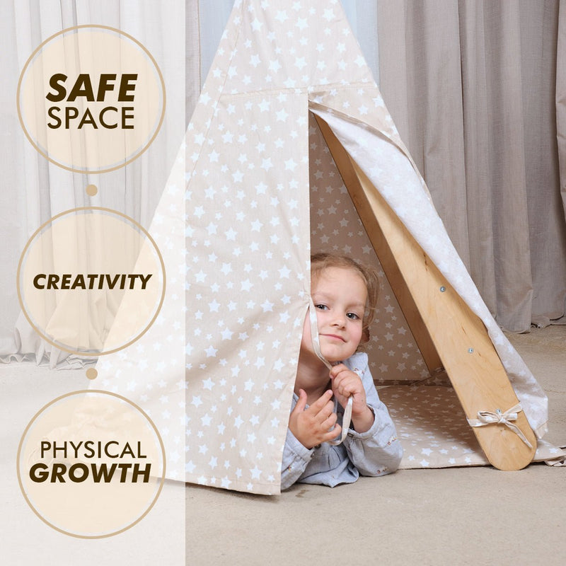 Play Tent Cover with Mat for Climbing Triangle Ladder-7