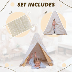 Play Tent Cover with Mat for Climbing Triangle Ladder-3