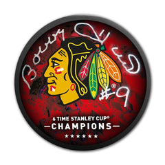 Bobby Hull Signed Blackhawks Puck 6-Time Stanley Cup-1