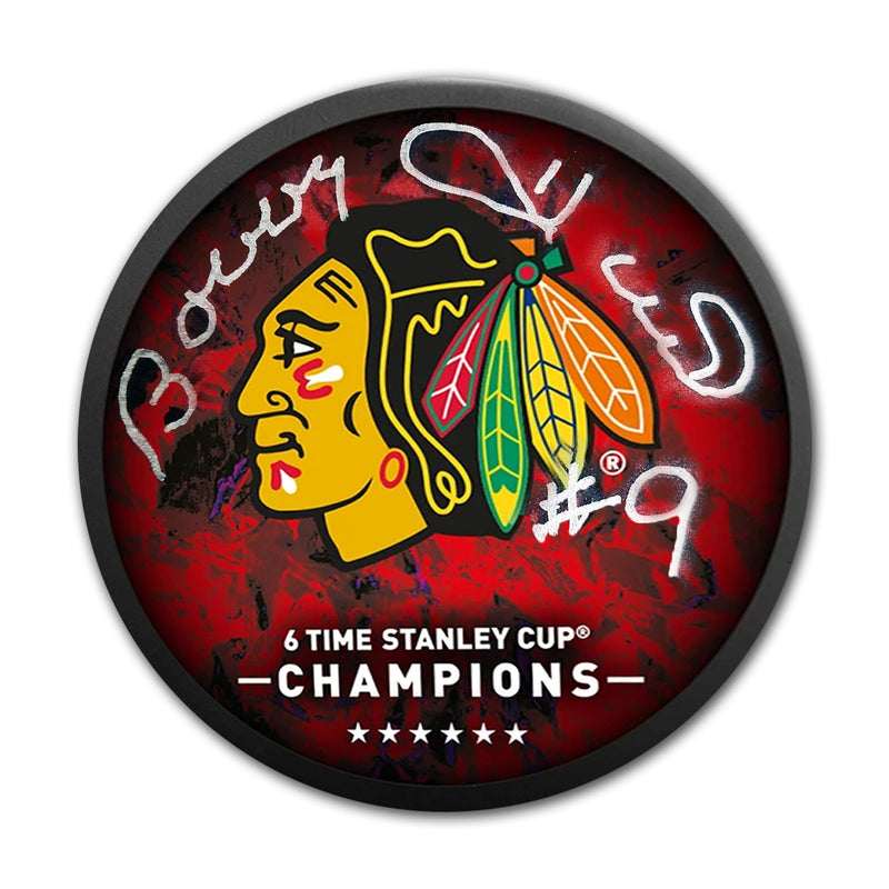Bobby Hull Signed Blackhawks Puck 6-Time Stanley Cup-1