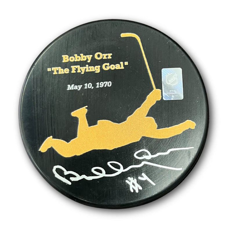 Bobby Orr Signed “The Flying Goal” 1970 Puck-1