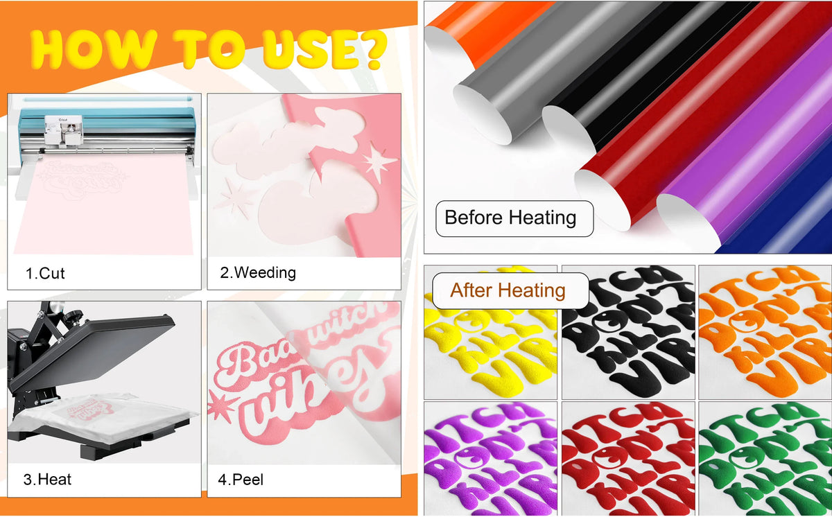 Teckwrap Puff Heat Transfer Vinyl - White | Perfect for 3-D Look-4