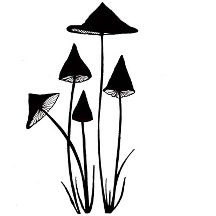 Lavinia Stamp - Slender Mushrooms Miniature-1