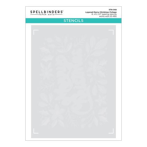 Plantillas de follaje para Feliz Navidad en capas de la Colección de plantillas navideñas en capas-1
