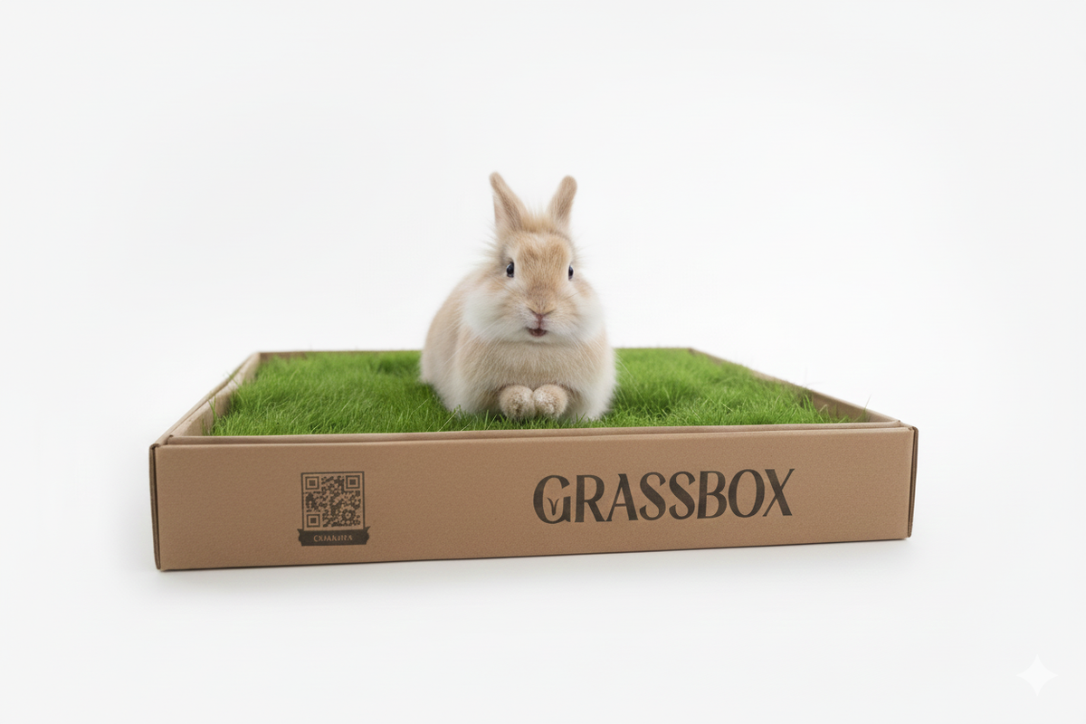 Real Grass Box for Rabbits – Natural Rabbit Potty Solution-2