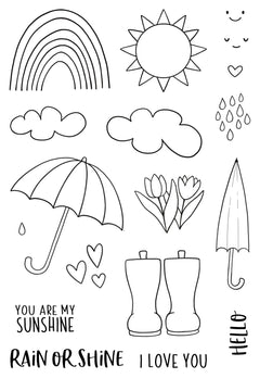 Creative Expressions Jane's Doodles Rain or Shine 4 in x 6 in Clear Stamp Set-2