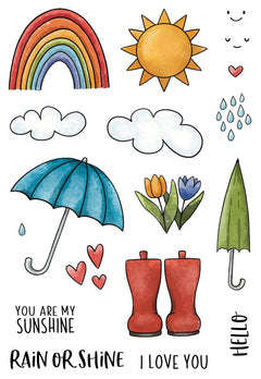 Creative Expressions Jane's Doodles Rain or Shine 4 in x 6 in Clear Stamp Set-3
